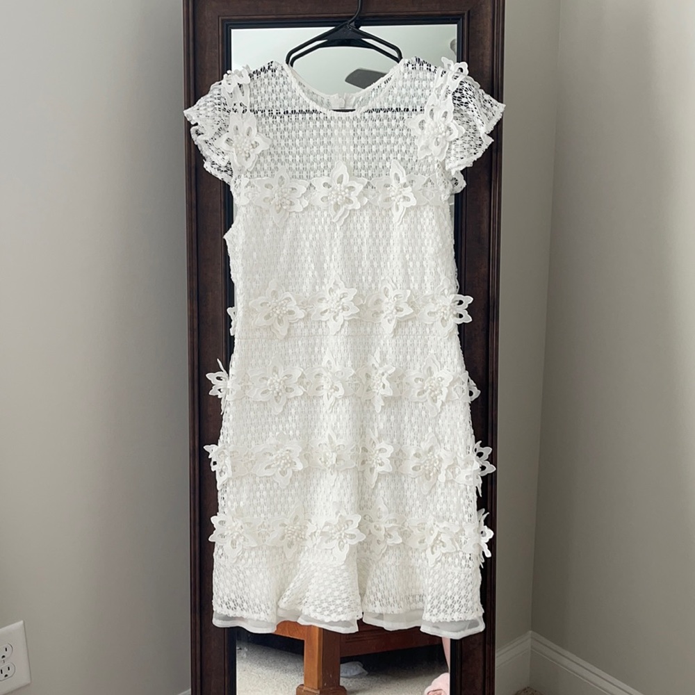 Red Dress Boutique white embellished lace dress